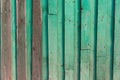 Vintage mint green old wooden planks wall background.