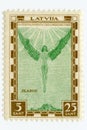 Vintage mint Latvia airmail stamp 1932 Icarus