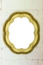 Vintage mirror frame on white wall Royalty Free Stock Photo