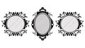 Vintage mirror frames set. Vector collection of round and square vintage frames, design element