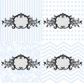 Vintage mirror frames set. Vector collection of round and square vintage frames, design element