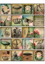 Vintage Mixed Square Images A4 Printables Royalty Free Stock Photo
