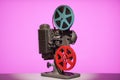 Vintage 8mm Film Projector Pink Background Royalty Free Stock Photo