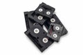 Vintage 8mm video cassette or mini tape on white background Royalty Free Stock Photo