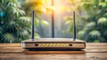 Vintage Modem Router on Light Background A Panoramic View from Kyiv Ukraine Exploring Connectivitys Evolution Royalty Free Stock Photo