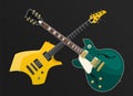 Vintage and Modern Electric Guitars. Easy Color Change. Vector EPS10