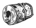 Vintage money roll template Royalty Free Stock Photo