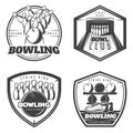 Vintage Monochrome Active Recreation Emblems Set