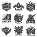 Vintage Monochrome American Eagles Labels Set