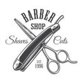 Vintage monochrome barbershop logo