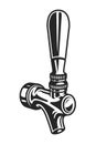 Vintage monochrome beer tap template Royalty Free Stock Photo