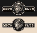 Vintage monochrome bikers club label Royalty Free Stock Photo