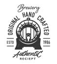 Vintage monochrome brewery logo