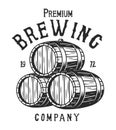 Vintage monochrome brewing company logotype Royalty Free Stock Photo