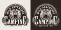 Vintage monochrome camping emblem