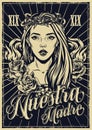 Vintage monochrome chicano tattoo style poster Royalty Free Stock Photo