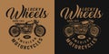 Vintage monochrome custom motorcycle emblem