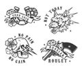 Vintage monochrome gambling emblems