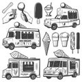 Vintage Monochrome Ice Creams Collection Royalty Free Stock Photo