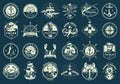 Vintage monochrome maritime emblems set