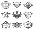 Vintage Monochrome Military Labels Set