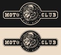 Vintage monochrome moto club emblem Royalty Free Stock Photo