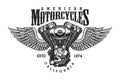 Vintage monochrome motorcycle emblem