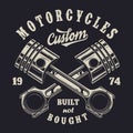Vintage monochrome motorcycle label