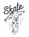 Vintage monochrome skateboarding logo