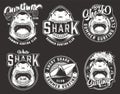 Vintage monochrome surfing club emblems Royalty Free Stock Photo