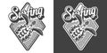 Vintage monochrome surfing logo