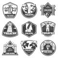 Vintage Monochrome Theatre Labels Set Royalty Free Stock Photo