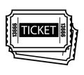 Vintage monochrome two cinema tickets template