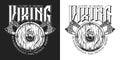 Vintage monochrome viking emblem