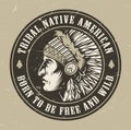 Vintage monochrome wild west round emblem