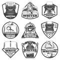 Vintage Monochrome Writer Labels Set