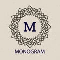 Vintage monogram frame template