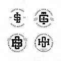 Vintage Monogram Logos Collection - Retro Style Emblems Royalty Free Stock Photo