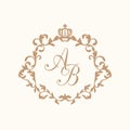 Vintage monogram template Royalty Free Stock Photo