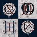 Vintage Monograms - 4 sets