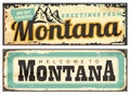 Vintage Montana sign board souvenirs set