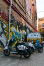 Tbilisi, Georgia, 16 December 2019 vintage mopeds in Fabrika