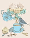 Vintage morning tea background