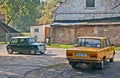 Vintage Morris Mini Cooper and Polski Fiat 125p