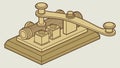 Vintage Morse Code Telegraph Vector Sketch, vector design Generative AI Royalty Free Stock Photo