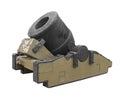 Vintage mortar cannon isolated.