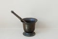 Vintage mortar and pestle brass kitchenware