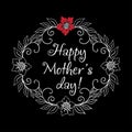 Vintage Mothers Day Label On Chalkboard. happy Mothers day gift card. Vector Mothers day