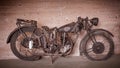 Vintage Motor Bike Parked Indoors