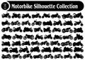 Vintage Motorbike and Modern Motorcycle Silhouettes Collection Royalty Free Stock Photo